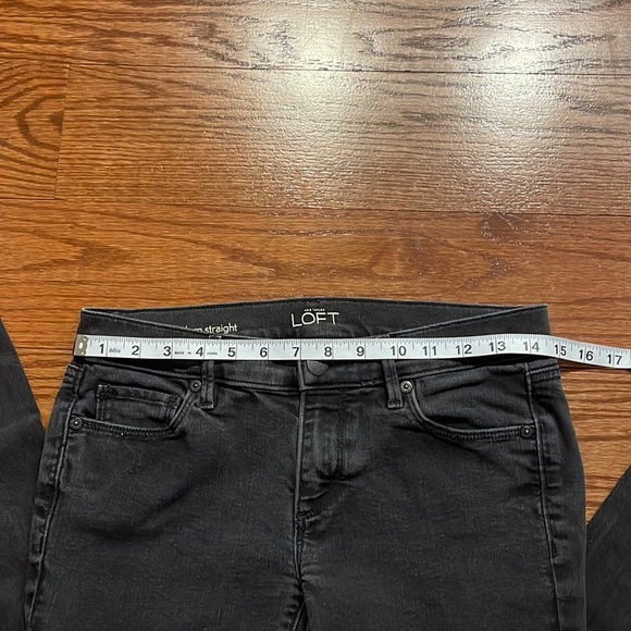 ANN TAYLOR LOFT MODERN STRAIGHT stretch black wash jeans 5 pocket size 27 / 4 - Picture 6 of 9